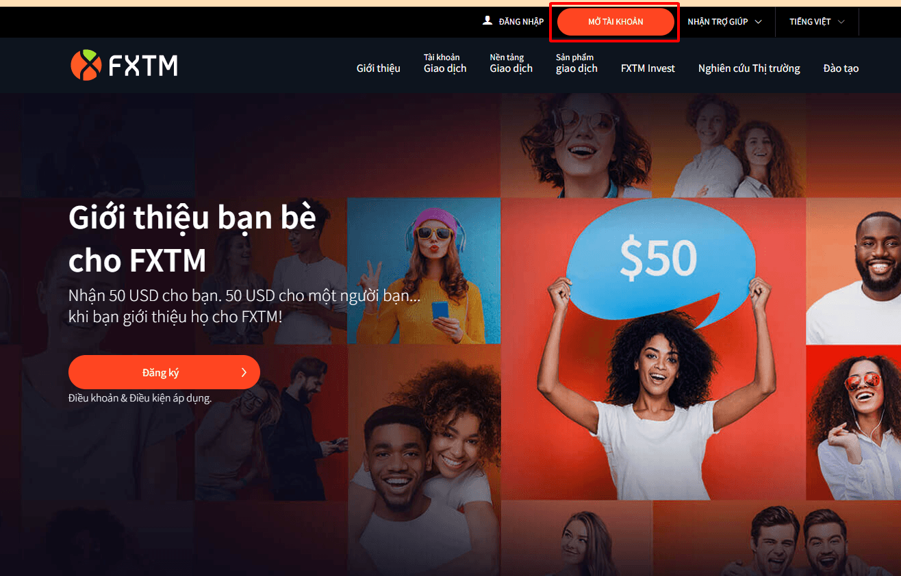 Hướng dẫn mở tài khoản FXTM chi tiết