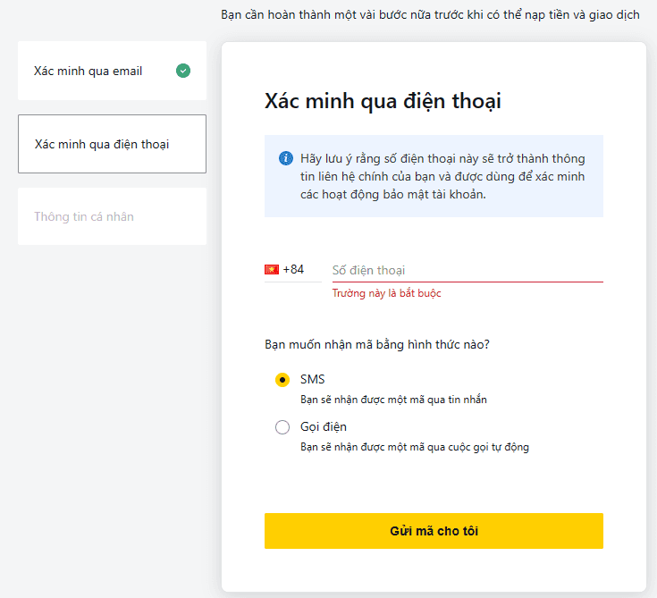 Xác minh Số điện thoại