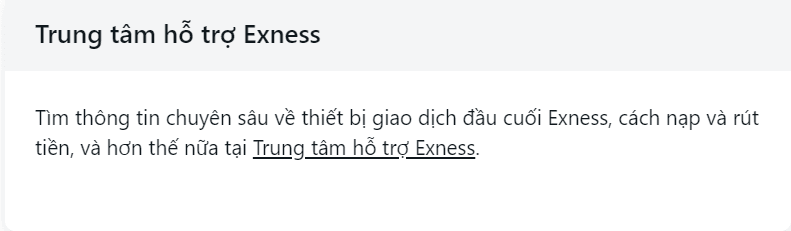 Trung tâm hỗ trợ Exness