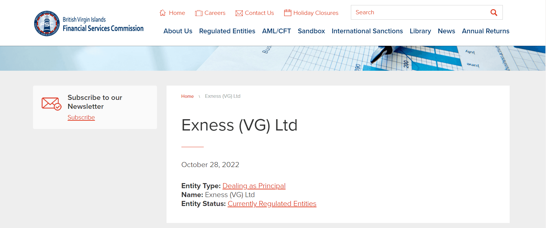 Giấy phép hoạt động sàn Exness - FSC