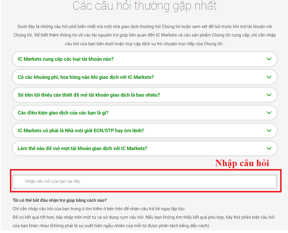 Trung tâm hỗ trợ ICMarkets