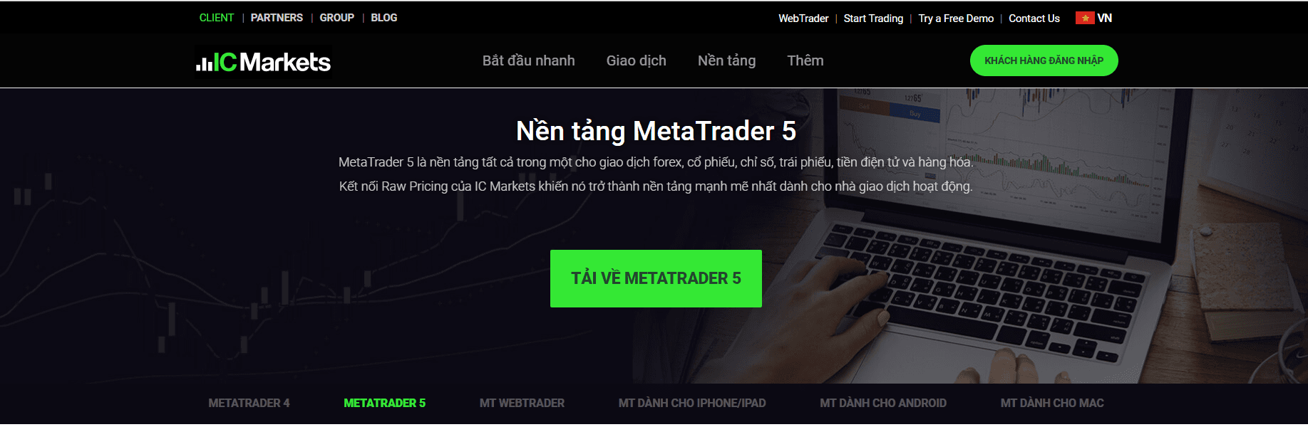 Dowmload MT5 ICMarkets cho PC