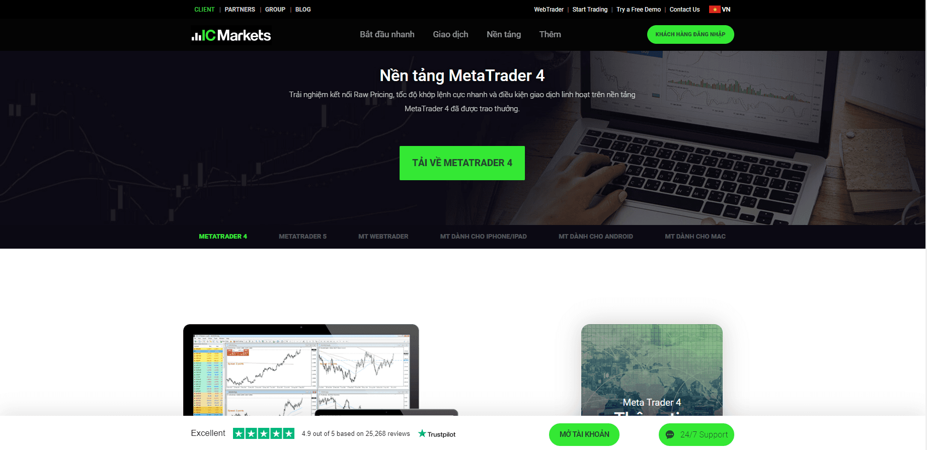 Hướng dẫn tải MT4 ICMarkets về máy tính