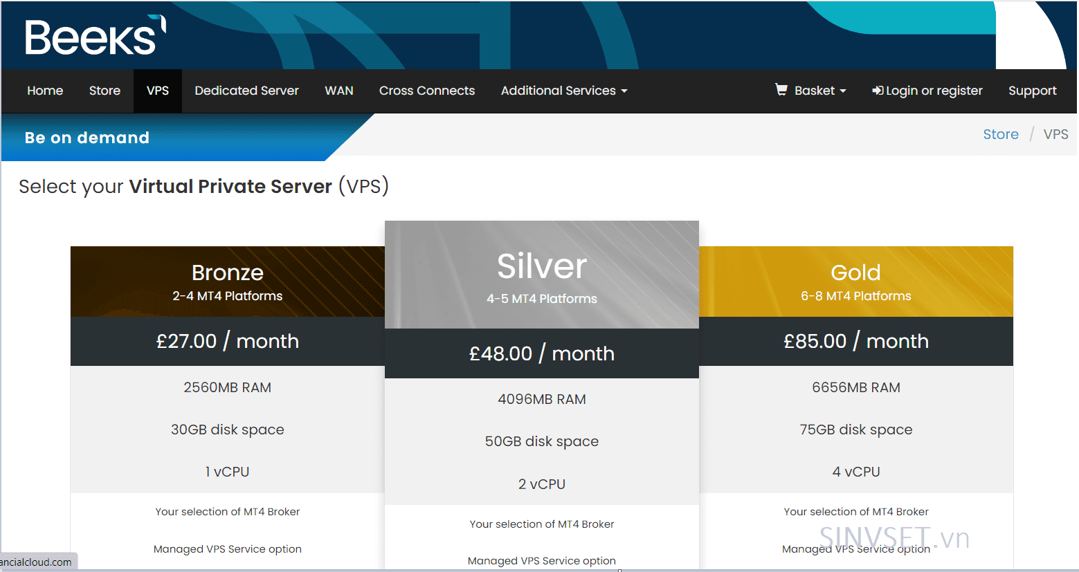 VPS sàn ICMarkets - Beeks FX VPS