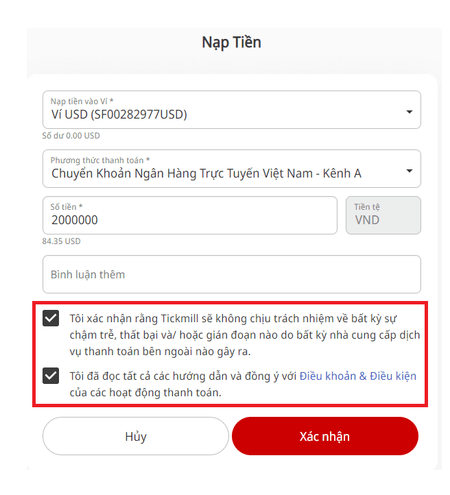 Hướng dẫn nạp rút tiền sàn Tickmill