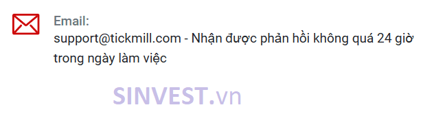 Liên hệ sàn Tickmill qua Email