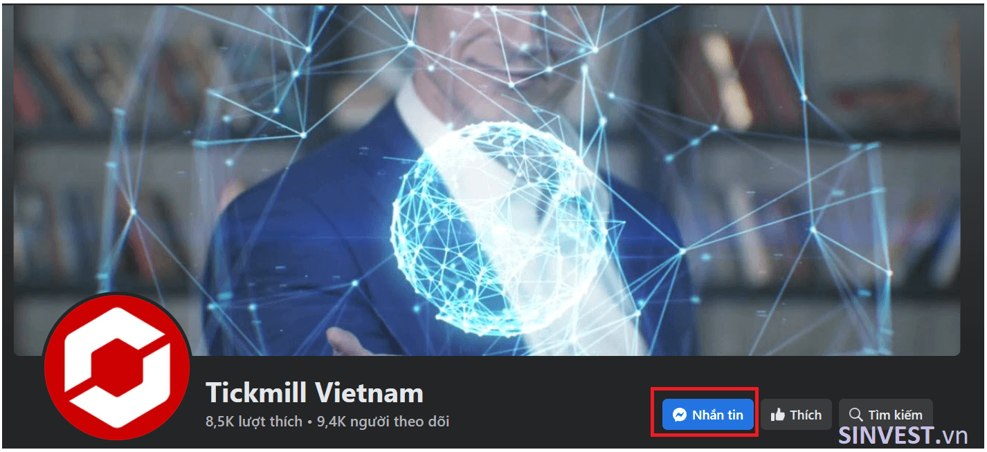 Liên hệ qua Fanpage Tickmill Việt Nam