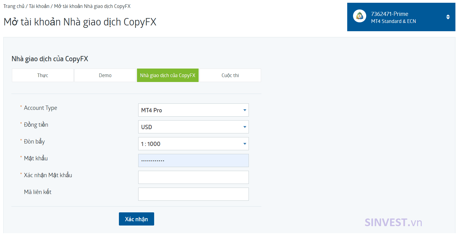 Tài khoản Copy Trade sàn RoboForex