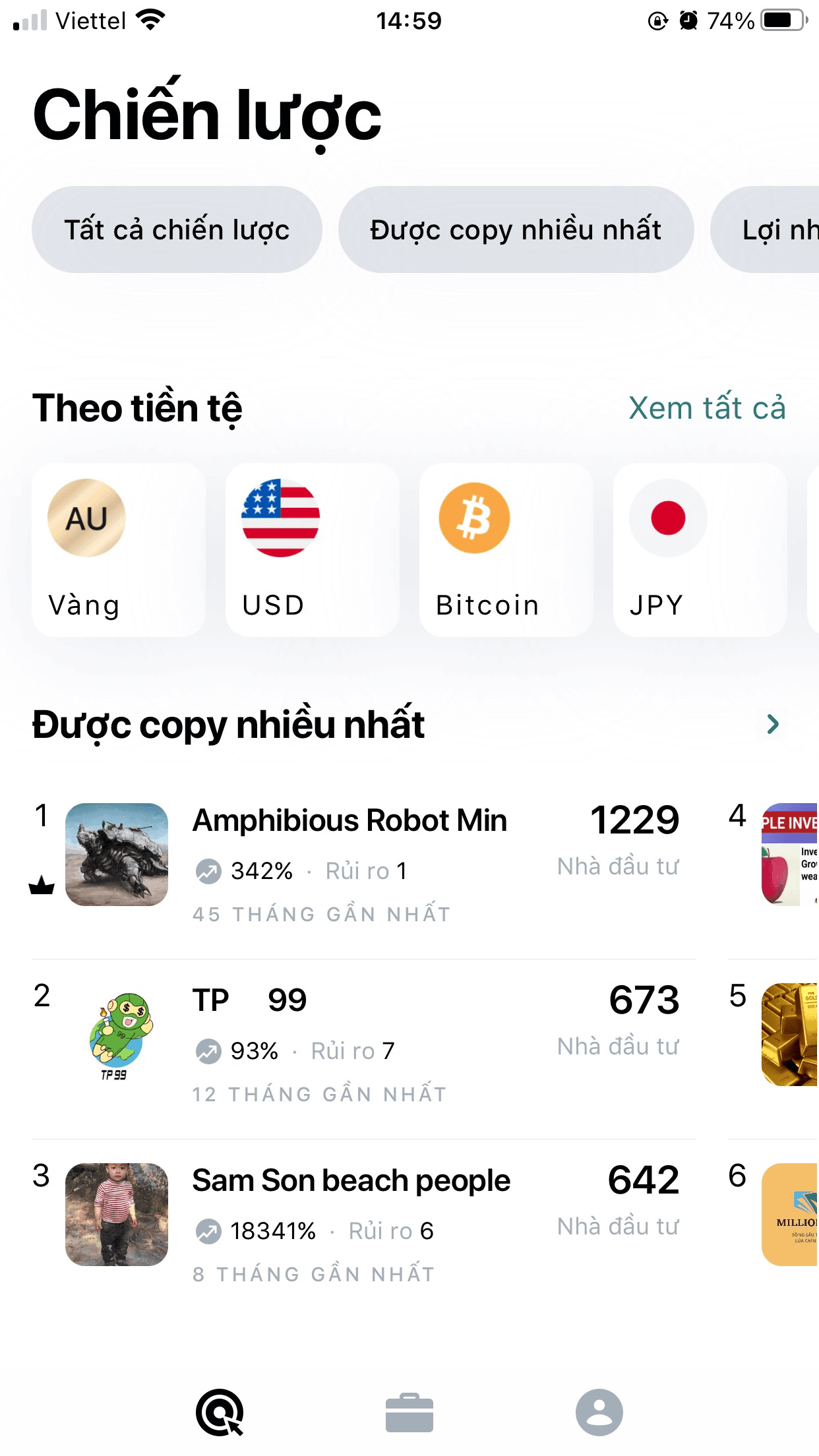 Giao diện nền tảng Social Trading Exness