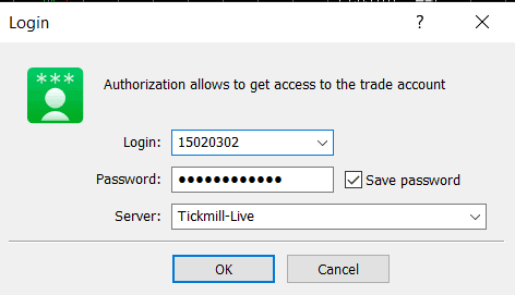 Đăng nhập MT5 Tickmill đối với máy tính