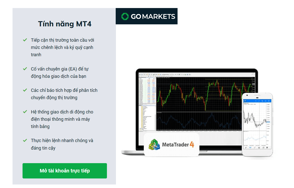 Nền tảng giao dịch GO Markets MT4