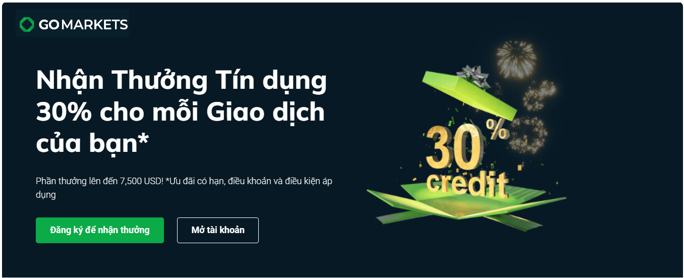 Chương trình khuyến mãi GO Markets Bonus