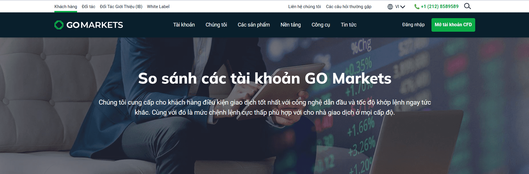 Các loại tài khoản sàn GO Markets