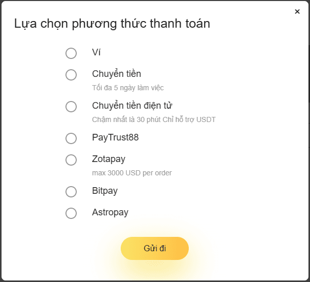 Một số phương thức nạp - rút tiền sàn TigerWit