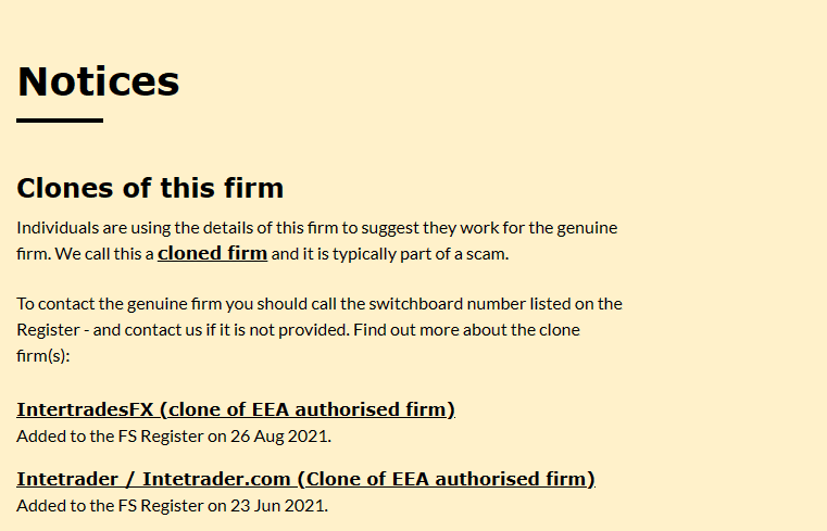 InterTrader bị FCA cảnh báo rủi ro