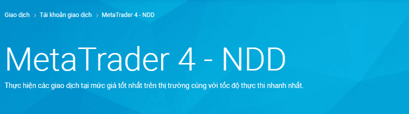 Tài khoản MT4 NDD sàn TeleTrade