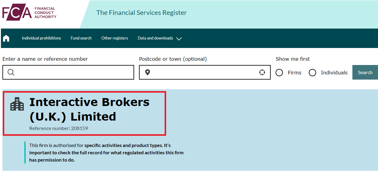Giấy phép FCA sàn Interactive Brokers