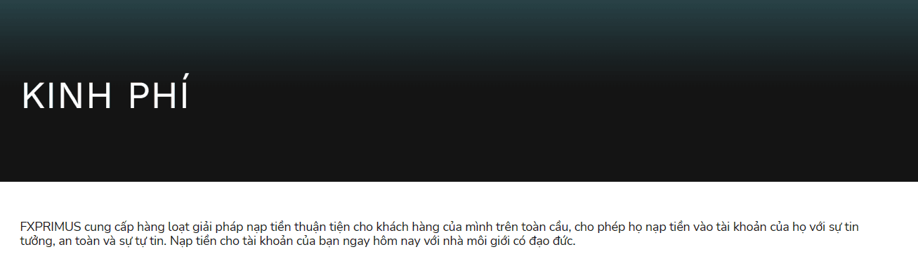 Các phương thức nạp – rút tiền sàn FXPrimus